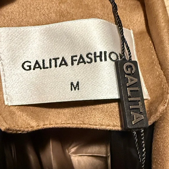 Western Tan fringe cropped moto zip jacket faux suede with belt women’s MEDIUM - Picture 5 of 15